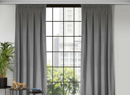 Zasłona na taśmie 140x270 ROSA welwetowa stalowa Design 91