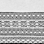 Zazdrostka na szelkach 150x35 MADDELINE biała z bawełny zdobiona ażurowym geometrycznym wzorem - 3
