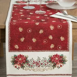 Bieżnik świąteczny 40x100 481 czerwony z motywem gwiazdy betlejemskiej