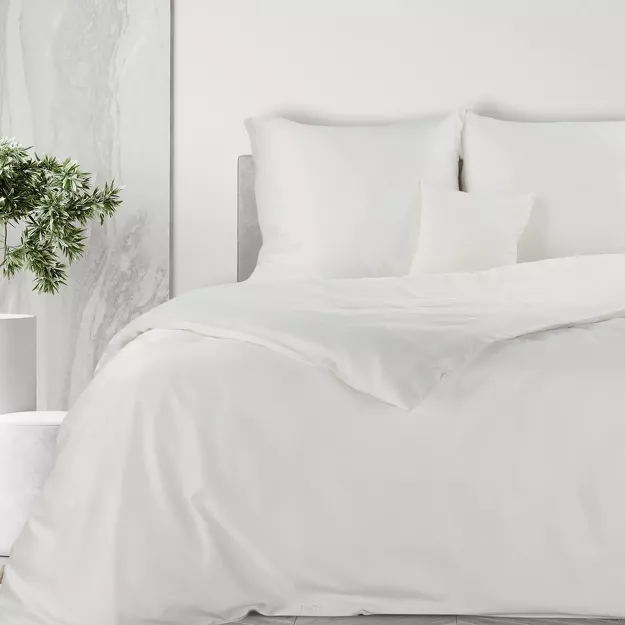 Pościel bawełniana 220x200 HARMONY biała gładka