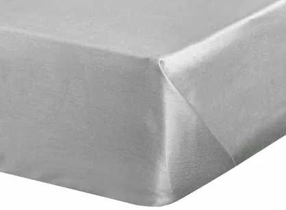 Prześcieradło satyna bawełniana bez gumki DINA srebrne 220x210 z kolekcji Diva Line