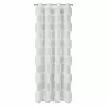 Firana gotowa na przelotkach 140x250 MARGARET kremowa z etaminy z moherową nicią w pasy - 6