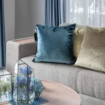 Poszewka welwetowa 45x45 ROYAL 5 ciemna zieleń z ozdobnym chwostem z kryształem i piórami - 3