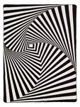 Koc bawełniany 150x200 1707-1 biały czarny w geometryczny wzór wykończony szydełkiem - 4