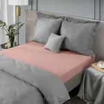 Prześcieradło satyna bawełniana bez gumki NOVA 1 pudrowe 220x210 - 5