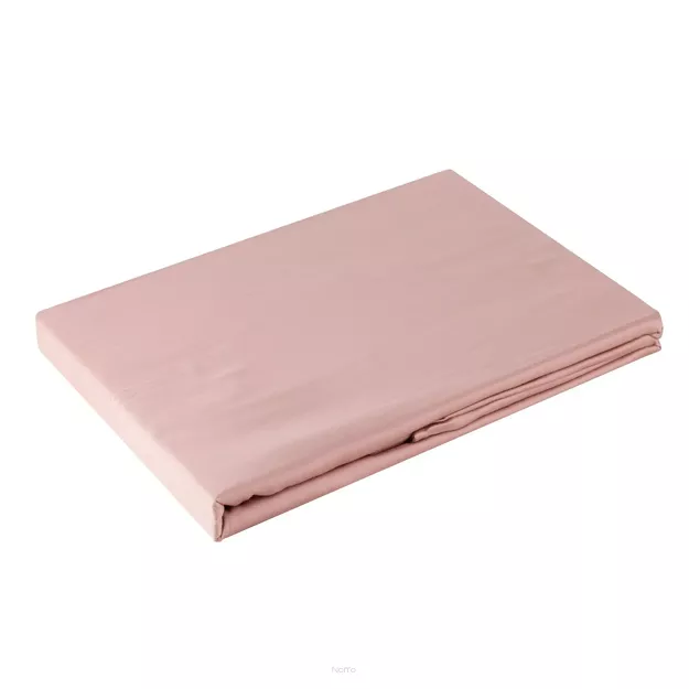 Prześcieradło satyna bawełniana bez gumki NOVA 1 pudrowe 220x210