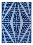 Koc bawełniany 150x200 2138-1 niebieski gemetryczna lilia wykończony szydełkiem - 3