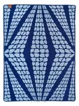 Koc bawełniany 150x200 2138-1 niebieski gemetryczna lilia wykończony szydełkiem - 2