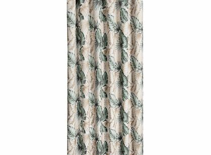 Zasłona na taras 155x200 GARDEN 7 beżowa w tunelu wodoodporna z motywem liści monstery