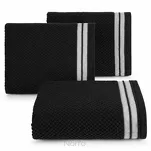 Ręcznik bawełniany 70x140 MADLEN czarny zdobiony kontrastową elegancką bordiurą - 5