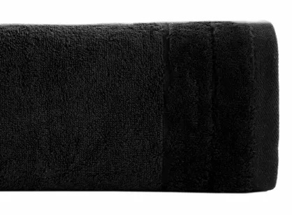 Ręcznik bawełniany 70x140 DAMLA czarny gładki z subtelną bordiurą
