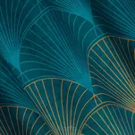 Zasłona na przelotkach 140x250 LOTOS 1 welwetowa turkusowa złota Limited Collection - 6