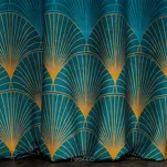 Zasłona na przelotkach 140x250 LOTOS 1 welwetowa turkusowa złota Limited Collection - 7