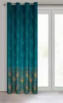 Zasłona na przelotkach 140x250 LOTOS 1 welwetowa turkusowa złota Limited Collection - 5