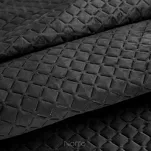 Narzuta welwetowa 220x240 DIMON czarna pikowana w geometryczny wzór - 2
