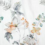 Pościel z makosatyny 220x200 AMELIA biała popielata wzór kwiatowy dwustronna Premium - 4