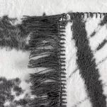 Koc bawełniany 220x240 AKRYL 2 Eva Minge stalowy biały dwustronny z frędzlami - 5