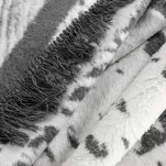 Koc bawełniany 220x240 AKRYL 2 Eva Minge stalowy biały dwustronny z frędzlami - 3