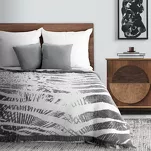 Koc bawełniany 220x240 AKRYL 2 Eva Minge stalowy biały dwustronny z frędzlami - 6