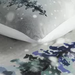 Pościel świąteczna 140x200 FOREST biała jasno szara zimowa sceneria z satyny bawełnianej - 5