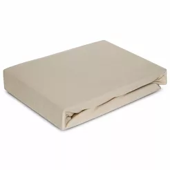 Prześcieradło z bawełny jersey 4 z elastanem z gumką beżowe 140x200