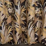 Zasłona na przelotkach 140x250 ADEL welwetowa czarna ze złotym nadrukiem na tle egzotycznych wyrazistych liści - 3