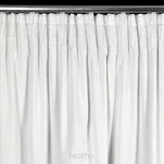 Zasłona na taśmie 140x270 CARLI welwetowa biała jednokolorowa zdobiona w dolnej części falbanami z paskiem cyrkonii - 9