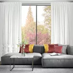 Zasłona na taśmie 140x270 CARLI welwetowa biała jednokolorowa zdobiona w dolnej części falbanami z paskiem cyrkonii - 11