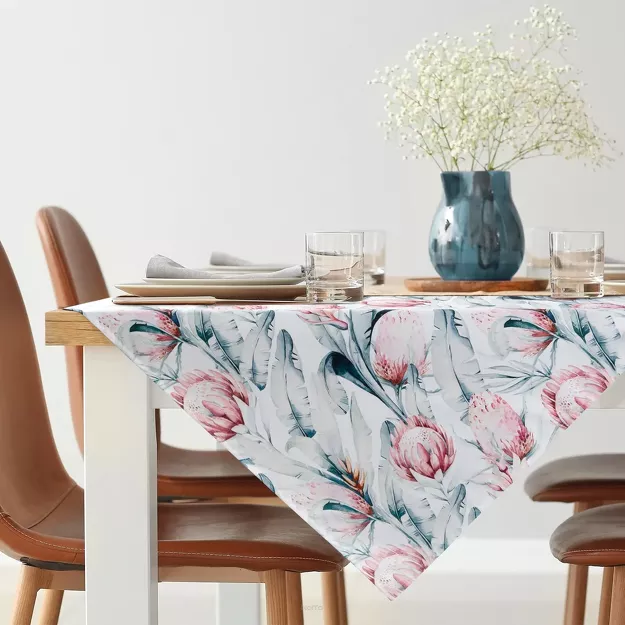 Nakładka na taras 85x85 GARDEN 32 biała wodoodporna niebieski motyw kwiatowy