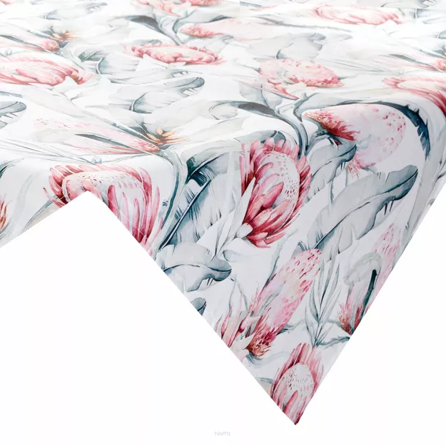 Nakładka na taras 85x85 GARDEN 32 biała wodoodporna niebieski motyw kwiatowy