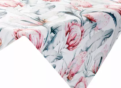 Nakładka na taras 85x85 GARDEN 32 biała wodoodporna niebieski motyw kwiatowy