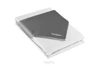 Pościel satynowa 220x200 NOVA 3 dwukolorowa gładka biała stalowa - 5