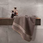 Ręcznik 50x90 FILON srebrny zdobiony bordiurą w prążki z połyskującą srebrną nicią - 6
