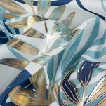 Zasłona na przelotkach 140x250 MALTA granatowa ze złotym nadrukiem botanicznym - 3