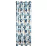 Zasłona na przelotkach 140x250 MALTA granatowa ze złotym nadrukiem botanicznym - 11