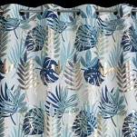 Zasłona na przelotkach 140x250 MALTA granatowa ze złotym nadrukiem botanicznym - 4