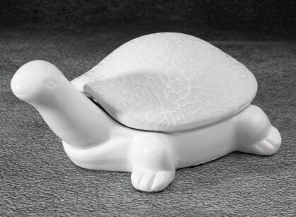 Figurka dekoracyjna żółw 20x14x9 RISO 3 biała z wytłaczanym wzorem