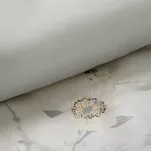 Pościel z mikrowłókna 160x200 AGGIE biała srebrna wzór kwiatowy Design 91 - 3