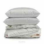 Pościel z mikrowłókna 160x200 AGGIE biała srebrna wzór kwiatowy Design 91 - 7