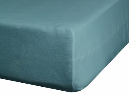 Prześcieradło z satyny bawełnianej z gumką NOVA 3 petrol 220x200