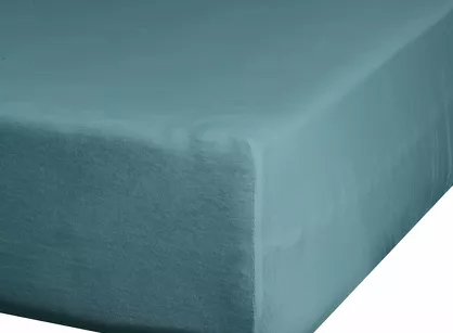Prześcieradło z satyny bawełnianej z gumką NOVA 3 petrol 220x200