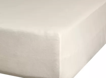 Prześcieradło z bawełny jersey z gumką beżowe 140x200 Design 91