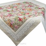 Nakładka gobelinowa 100x100 1175 oliwkowa z wzorem kwiatowym - 9