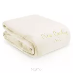 Koc akrylowy 220x240 CLARA 1 Pierre Cardin kremowy jednokolorowy z wyhaftowanym logo - 4