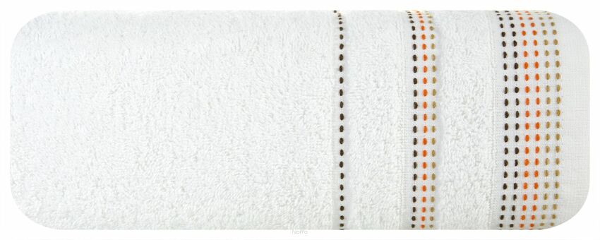 Ręcznik 50x90 POLA biały z kolorową bordiurą zakończoną stebnowaniem 500 g/m2