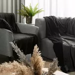 Koc jednokolorowy 150x200 TEDY czarny imitujący buklę - 8
