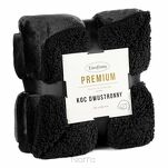 Koc jednokolorowy 150x200 TEDY czarny imitujący buklę - 5