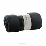 Koc jednokolorowy 150x200 TEDY czarny imitujący buklę - 6