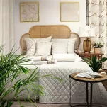 Zasłona na przelotkach 140x250 welwetowa LUNA 2A biała szampańska Limited Collection - 9