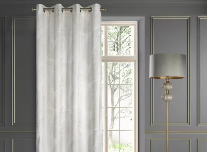 Zasłona gotowa na przelotkach 140x250 welwetowa LUNA 2A biała szampańska Limited Collection